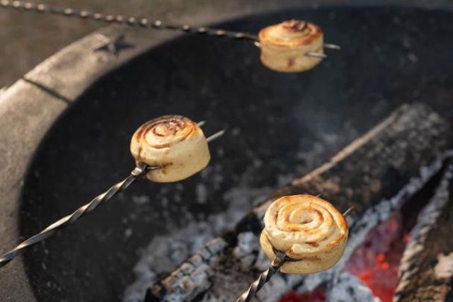 FIRED UP for March & Campfire Cinnamon Rolls