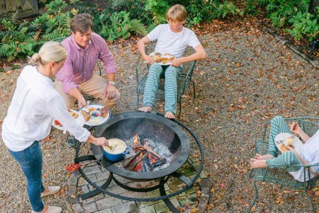 Backyard Brunch over open fire