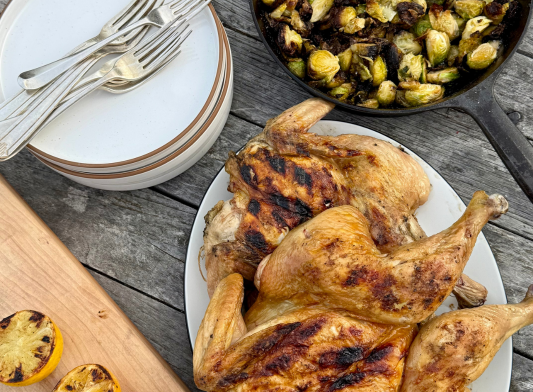 Grilled Spatchcocked Lemon Chicken