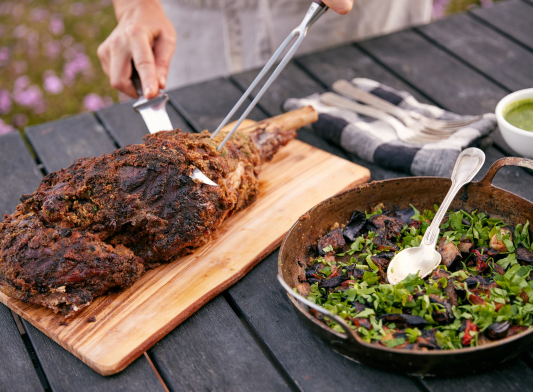 Grilled Dijon Leg of Lamb + Ratatouille