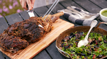 Grilled Dijon Leg of Lamb + Ratatouille