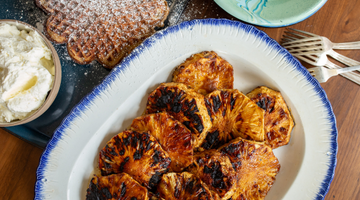 Grilled Pineapple + Crispy Buttermilk Waffles