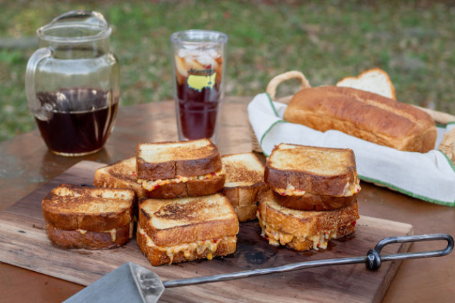 FIRED UP for April & Masters-worthy Grilled Pimento Cheese
