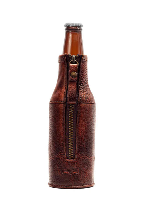 Leather Bottle Koozie by Mission Mercantile