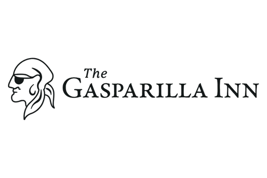 Logo of The Gasparilla Inn with a stylized head design on a white background
